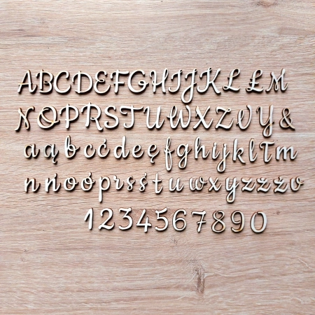 Litery i cyfry dowolne 2cm napis  ze sklejki 71 szt